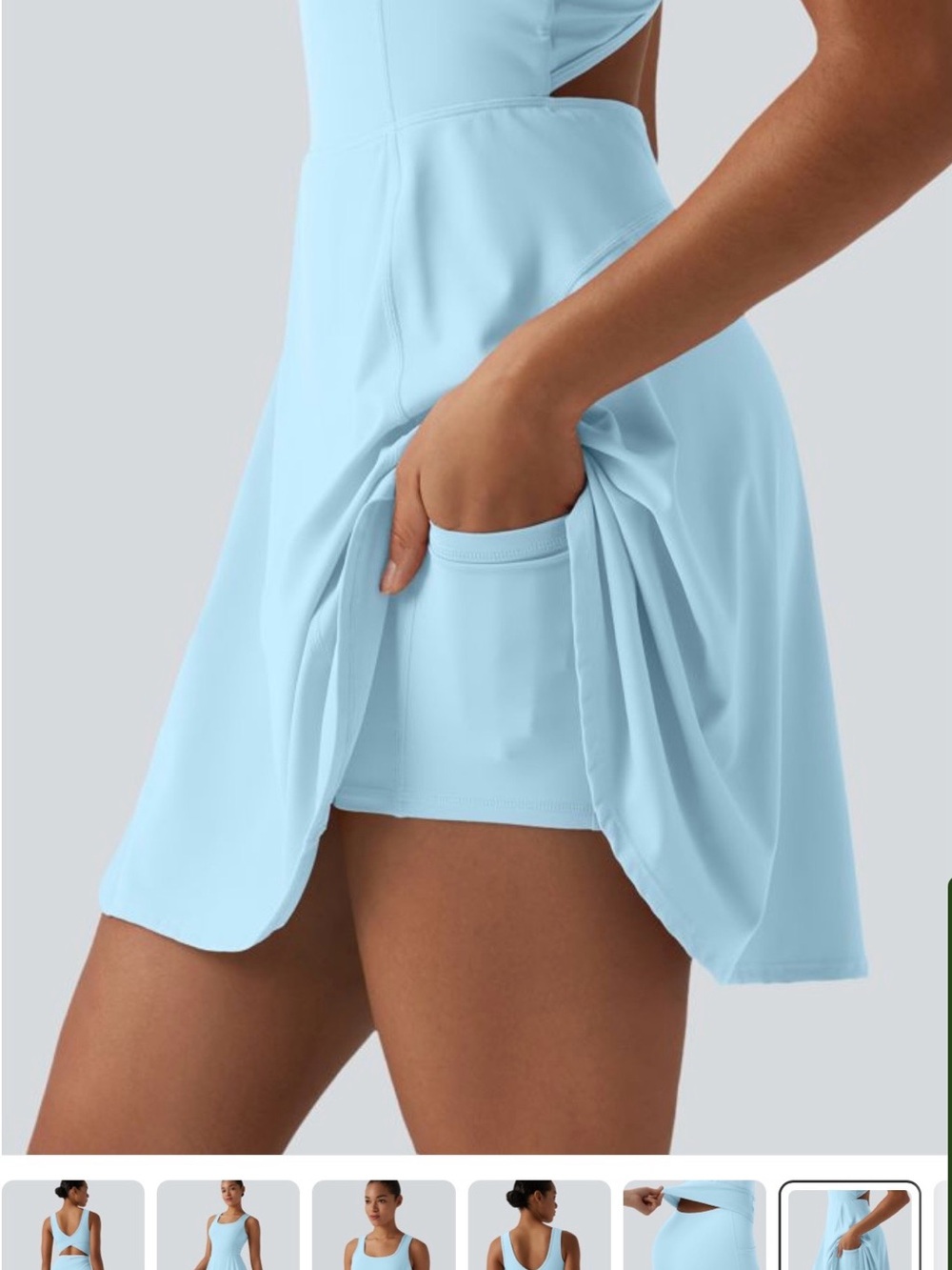 HALARA SoftlyZero Airy 2n1 Cool Touch Longer Mini Active Dress with Pockets - Picture 8 of 13